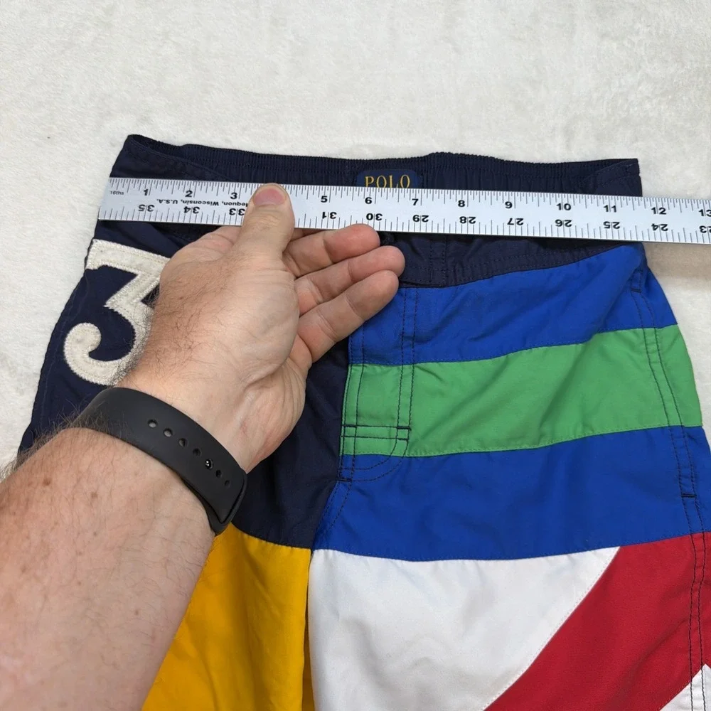 Polo Ralph Lauren Boys Swim Trunks‎ Nautical Colorblock Flag Shorts Size 8